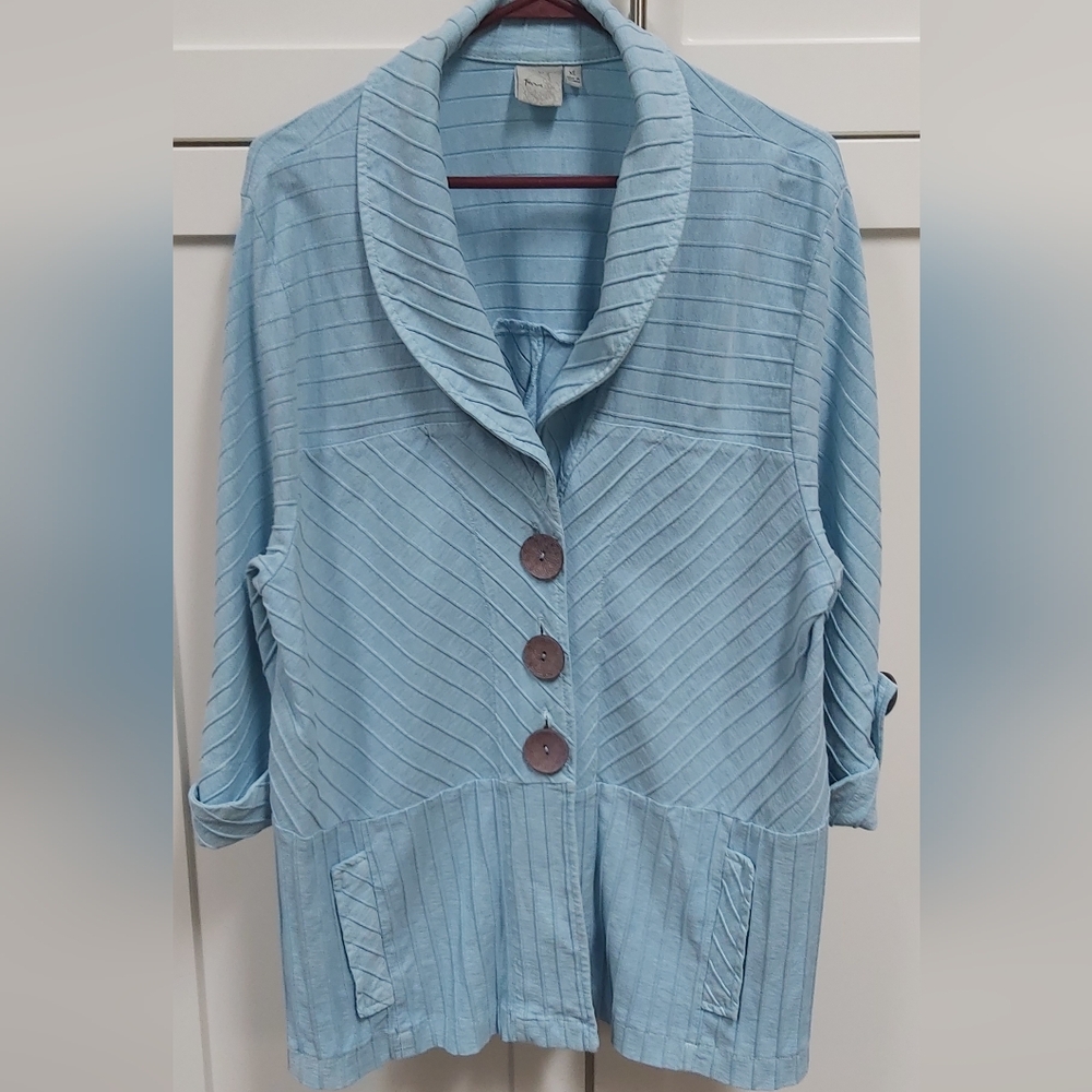 Focus Light Blue Cotton Jacket